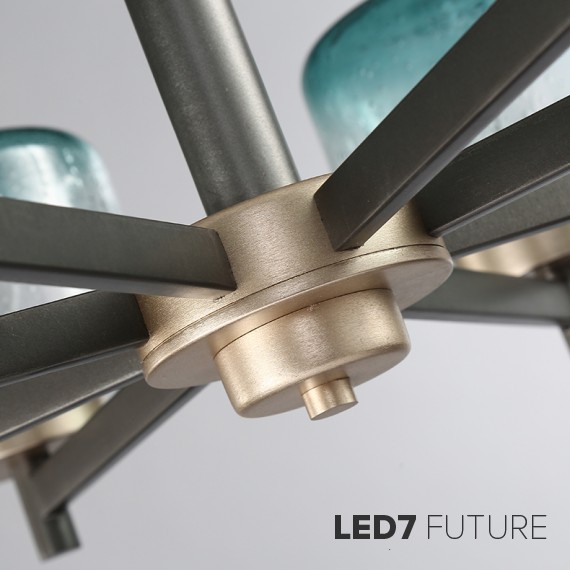 Loft Industry Modern - Elis2 Blue Chandelier